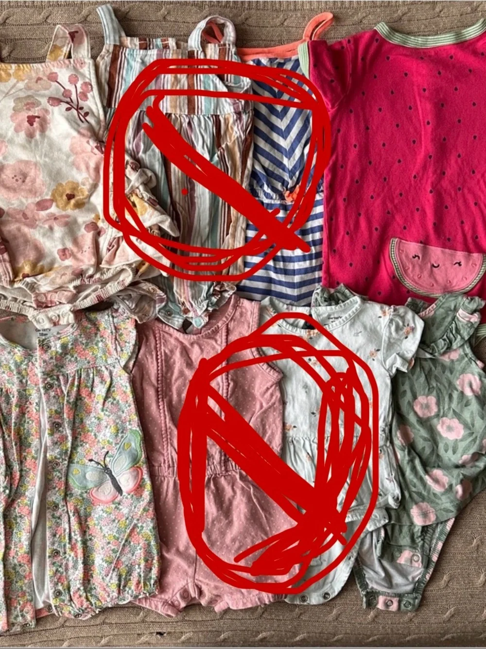 EUC Carter’s 4pc Baby Girl Romper Bundle, 18 Months